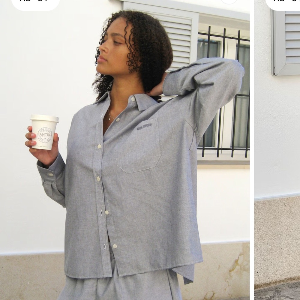 Djerf Avenue Gray Button Down Shirt
